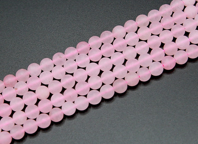 Rose Quartz Beads Matte Round Natural Gemstone Loose Beads - Etsy