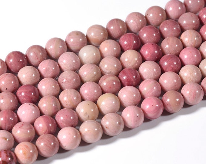 AA Grade Natural Rhodochrosite Gemstone Round Beads | Sold by 15 Inch Strand | Size 4mm 6mm 8mm 10mm 12mm