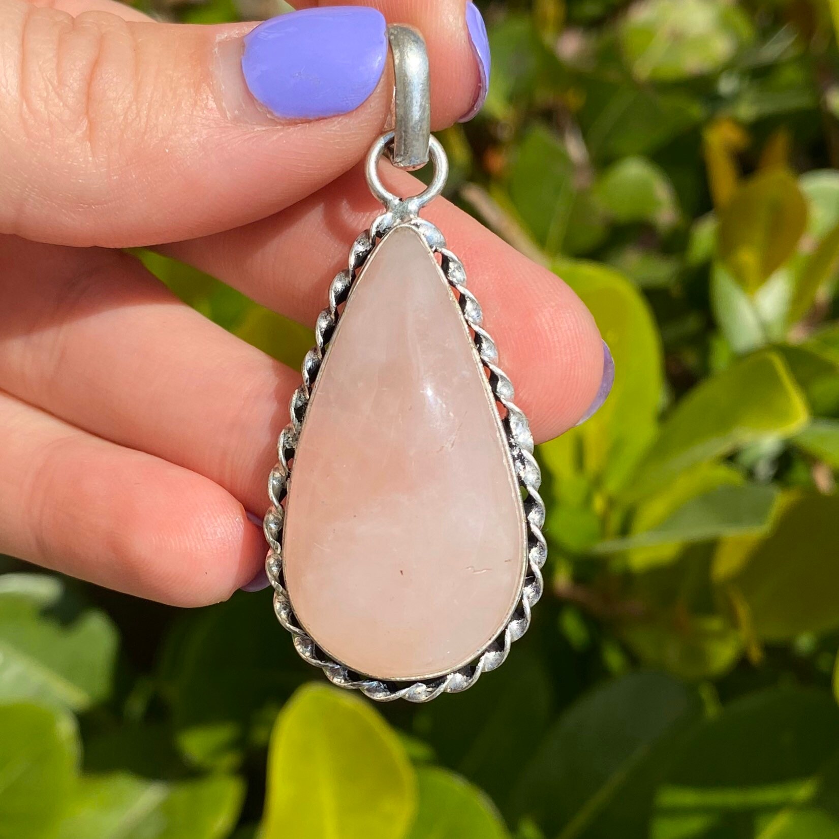 Natural Rose Quartz Vintage Style Natural Gemstone .925 Solid Sterling
