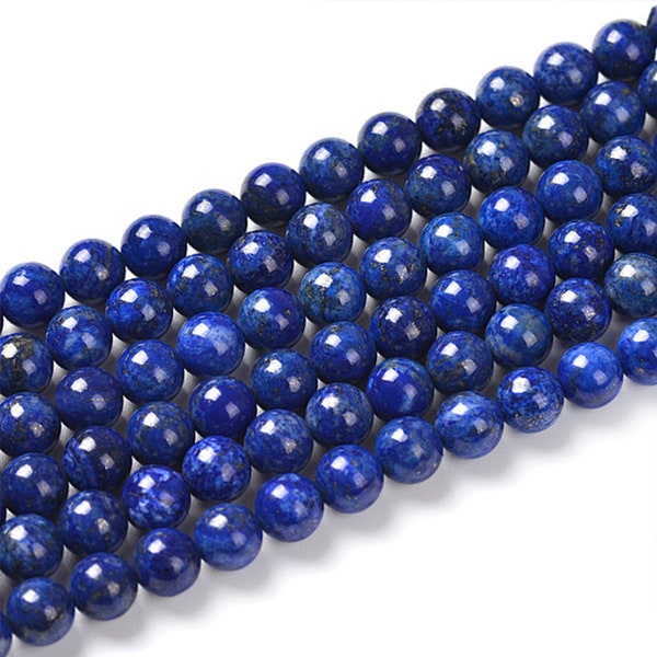 AA Grade Natural Lapis Lazuli Gemstone Round Beads | Sold by 15 Inch Strand | Size 4mm 6mm 8mm 10mm 12mm