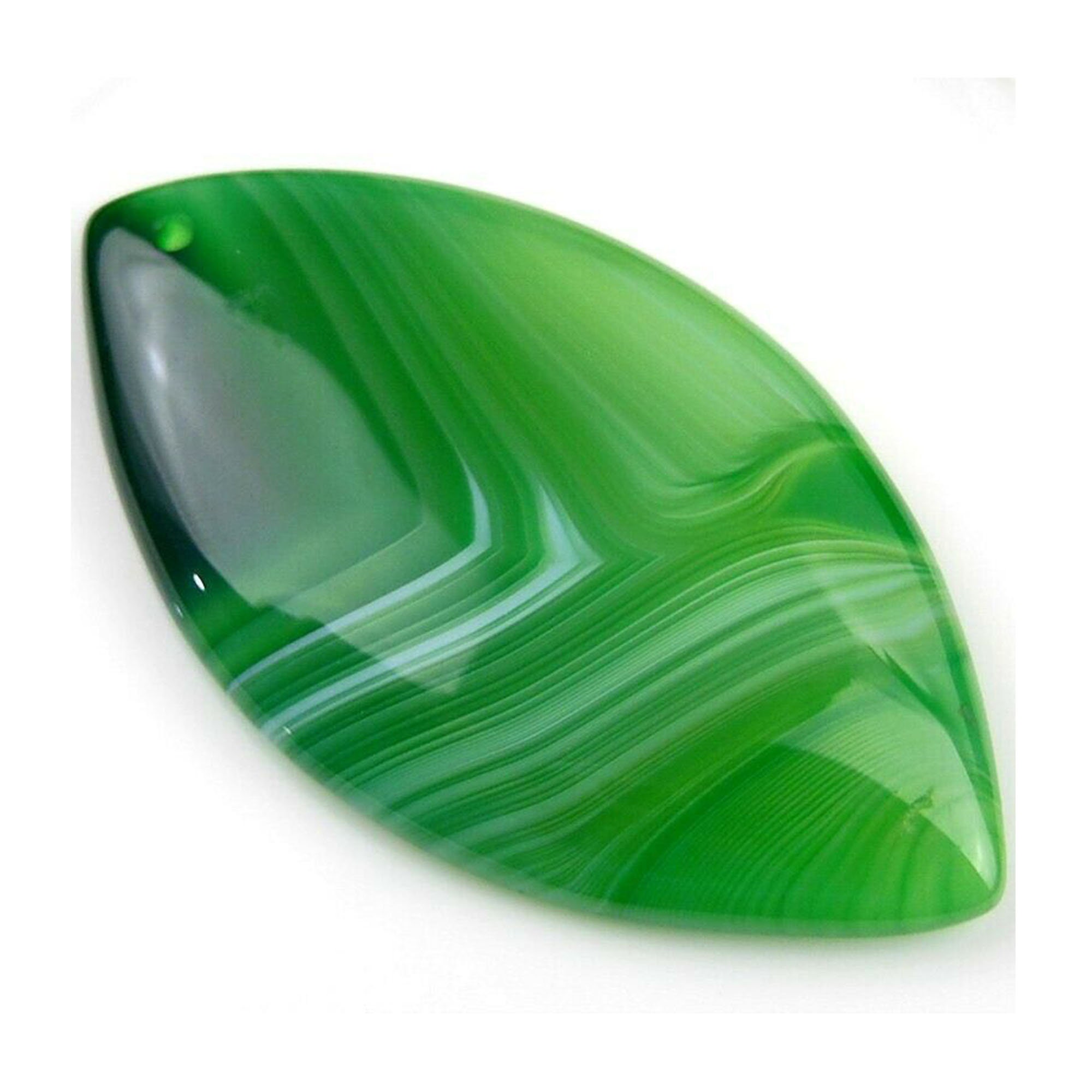 Green Stripes Agate Horse Eye Gemstone Pendant Focal Bead 64x36x8mm C42799