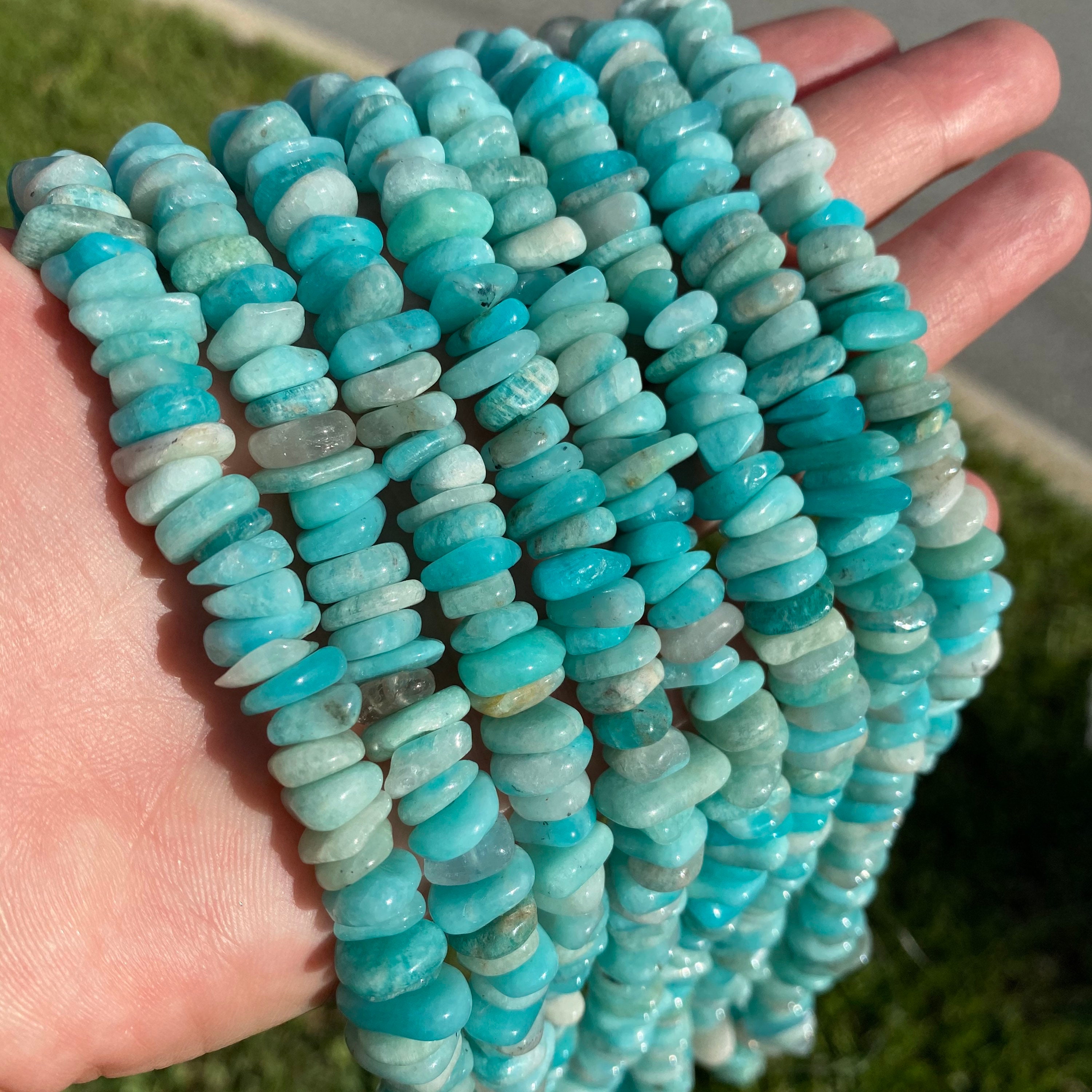 Blue Amazonite Chips Beads Grade A Natural Gemstone Loose Beads