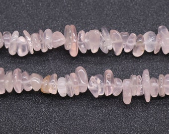 Natural Rose Quartz Nugget Beads: Grade A, 15 Inch Strand