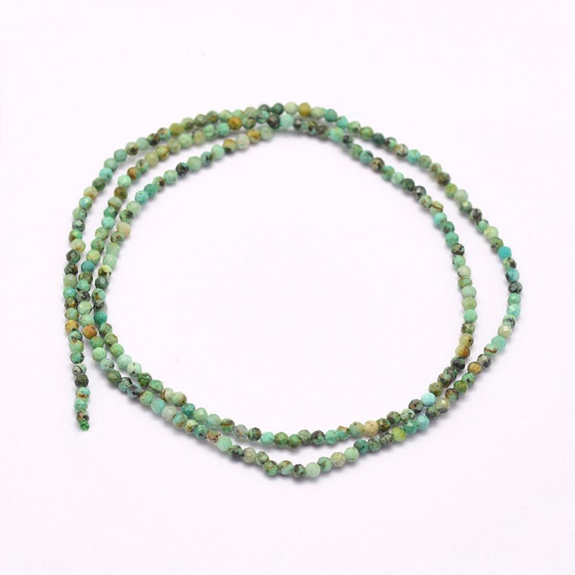 African Turquoise Beads | Micro Faceted | Round Natural Gemstone Beads ...
