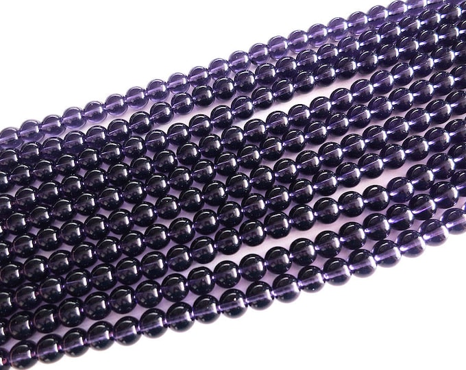 Amethyst Glass Beads | Round Loose Beads | Sold by 15 Inch Strand | Size 6mm 8mm 10mm 12mm