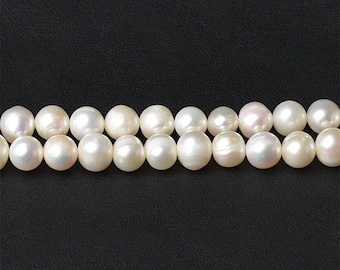 Grade A Natural Cultured Freshwater Pearl Potato Shape Beads | Sold by 15 Inch Strand | Size 7-8mm | Hole 0.8mm