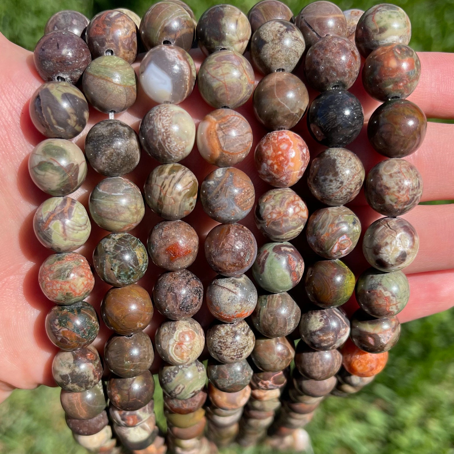 Ocean Jasper Beads Round Natural Gemstone Loose Beads Sold - Etsy