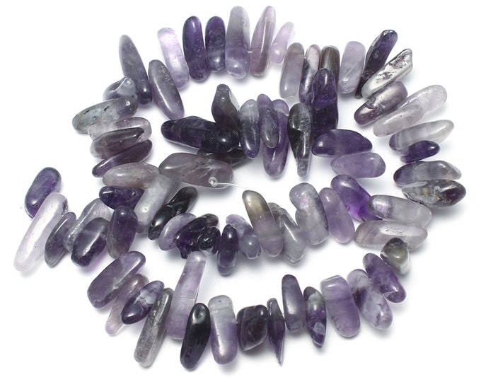 Amethyst Nuggets Beads | Grade AB | Natural Gemstone Loose Beads | Sold by 15 Inch Strand | Size 5x11mm-8x20mm | Hole 0.8mm