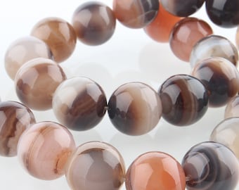 Natural Botswana Agate Gemstone Round Beads | Sold by 15 InchStrand | Size 6mm 8mm 10mm