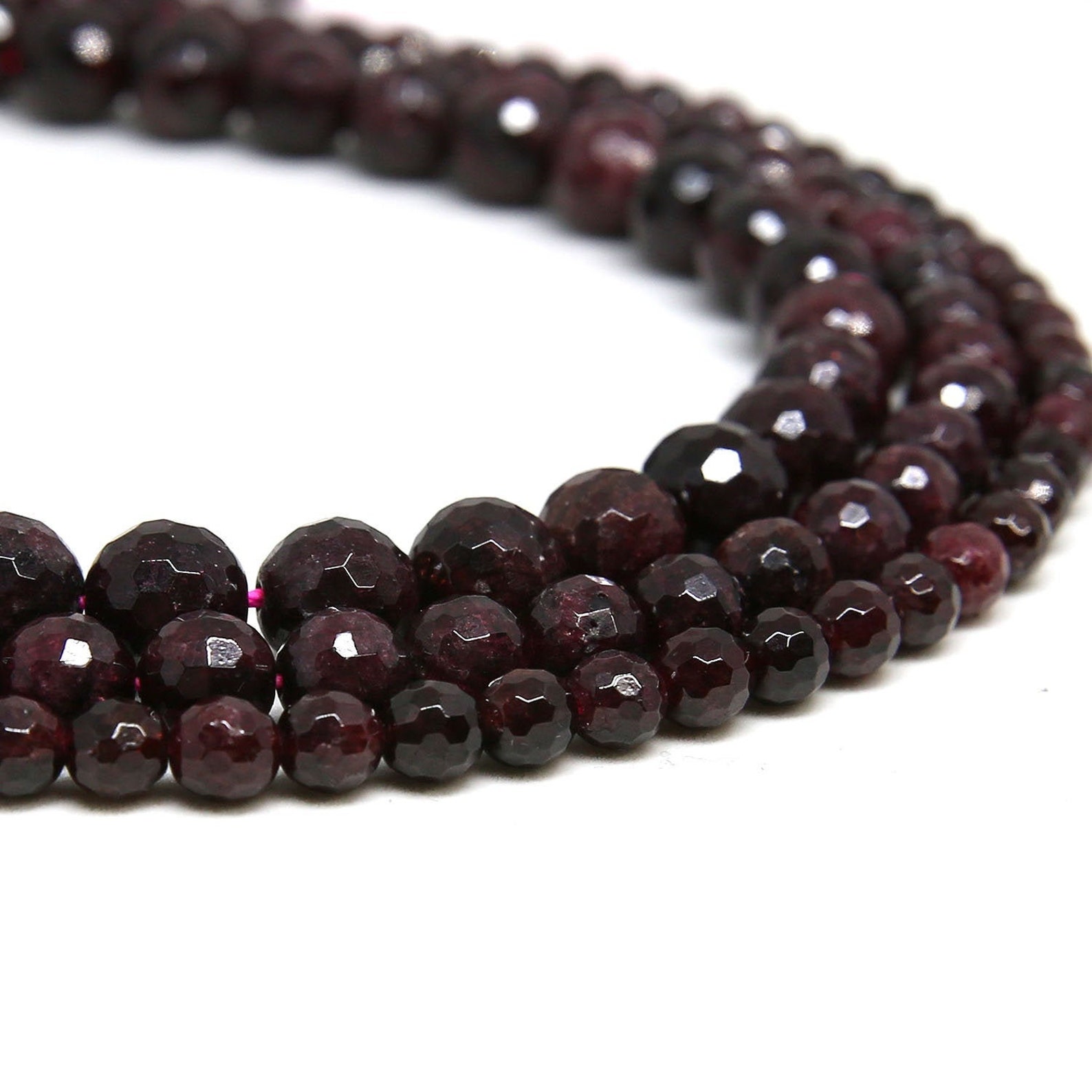 Red Garnet Beads Faceted Round Natural Gemstone Beads Sold | Etsy
