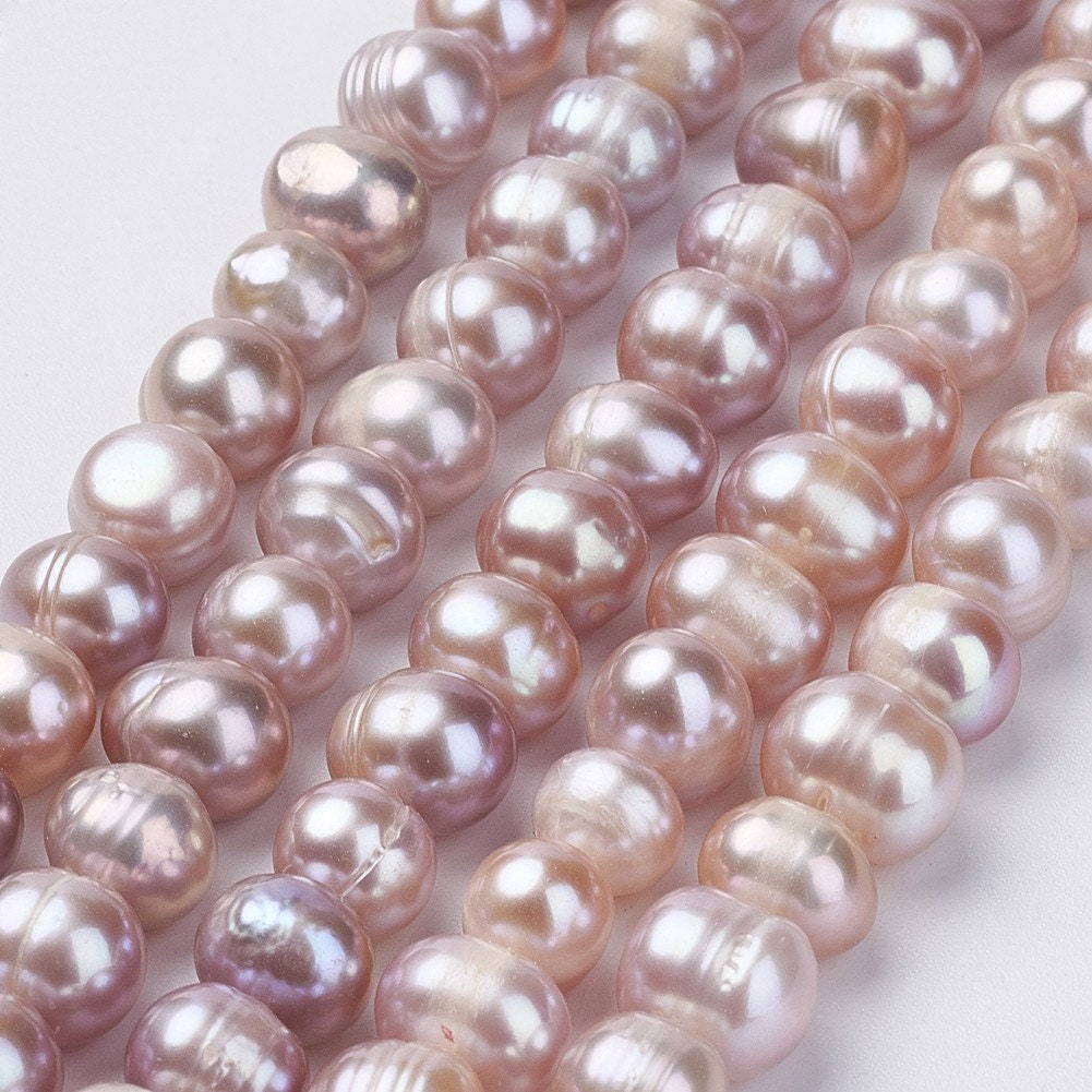 8-10 mm AA Natural Champagne Color Potato Freshwater Pearl Beads Genuine  Natural Freshwater Pearl Beads 50 Beads#P2199