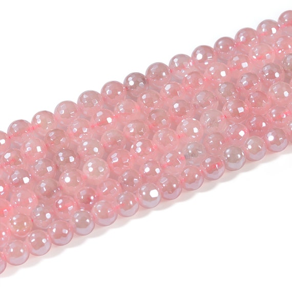 Natural Aa Rose Quartz Round Beads 6mm 8mm 10mm Faceted Beads