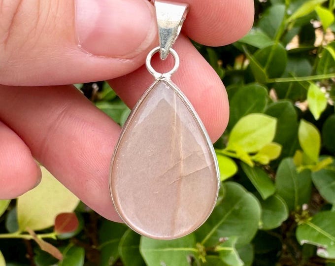 Natural Sunstone Pendants 925 Sterling Silver Plated Boho Style Size 1 Inch