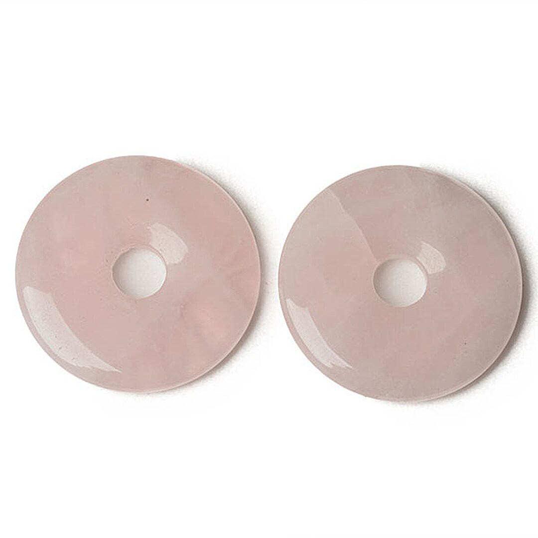 Rose Quartz Donut Pendant Natural Gemstone Pendant Loose Bead Sold by
