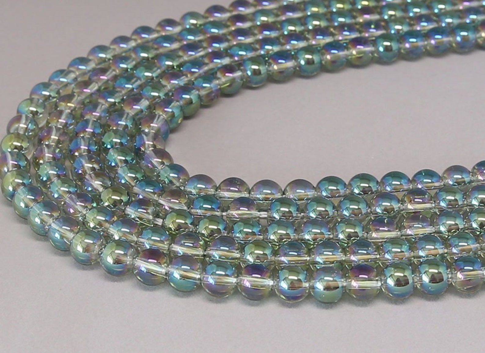 Angel Aura Quartz Beads Glossy Green Grade A Round Etsy