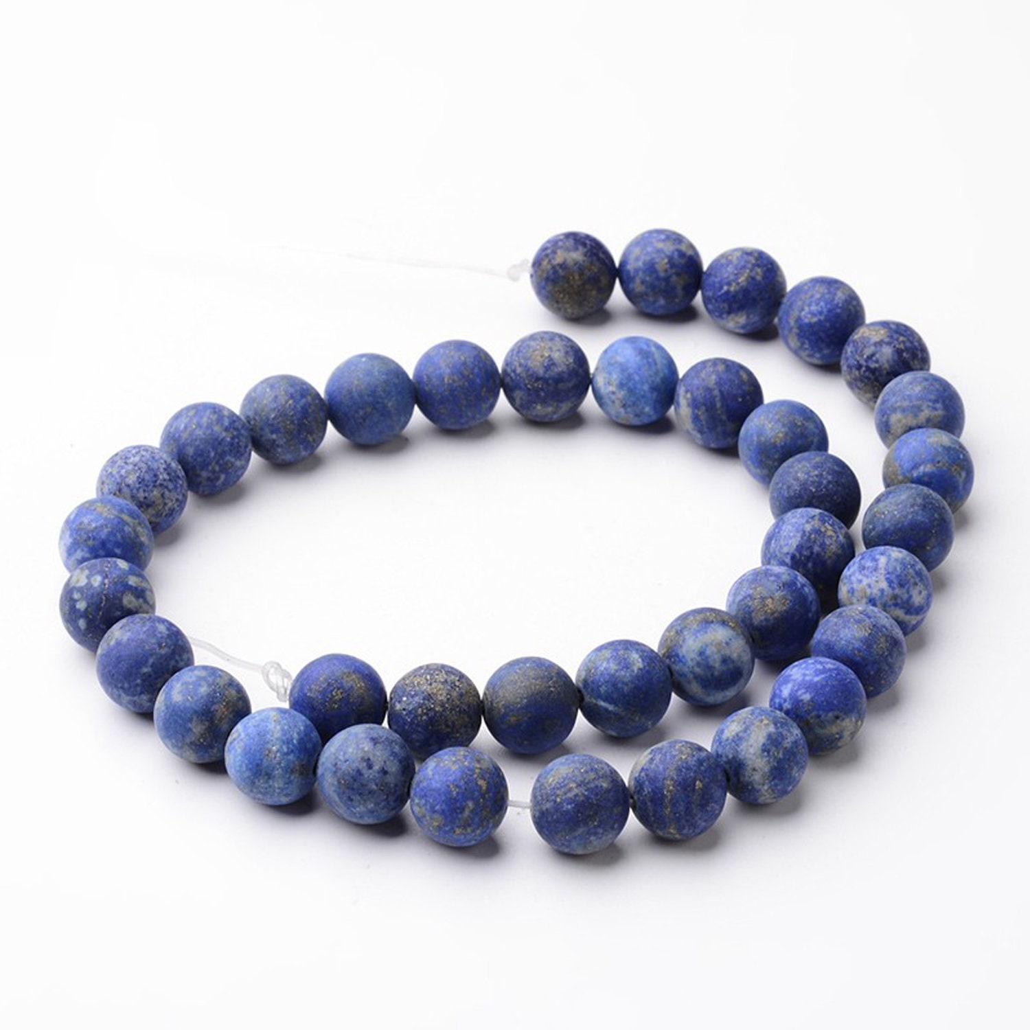 Natural Matte Blue Lapis Lazuli Gemstone Round Beads Grade A Sold