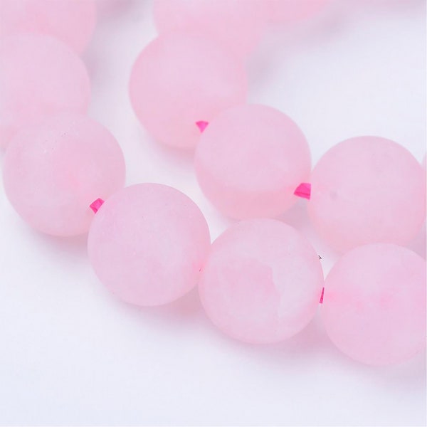 Rose Quartz Beads | Matte Round Natural Gemstone Loose Beads | Sold by 15 Inch Strand | Size 4mm 6mm 8mm 10mm