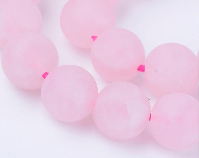 Rose Quartz Beads | Matte Round Natural Gemstone Loose Beads | Sold by 15 Inch Strand | Size 4mm 6mm 8mm 10mm