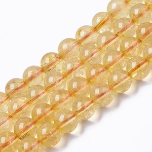 Grade A Natural Citrine Gemstone Round Beads | Sold by 15 inch Strand | Size 6mm 8mm