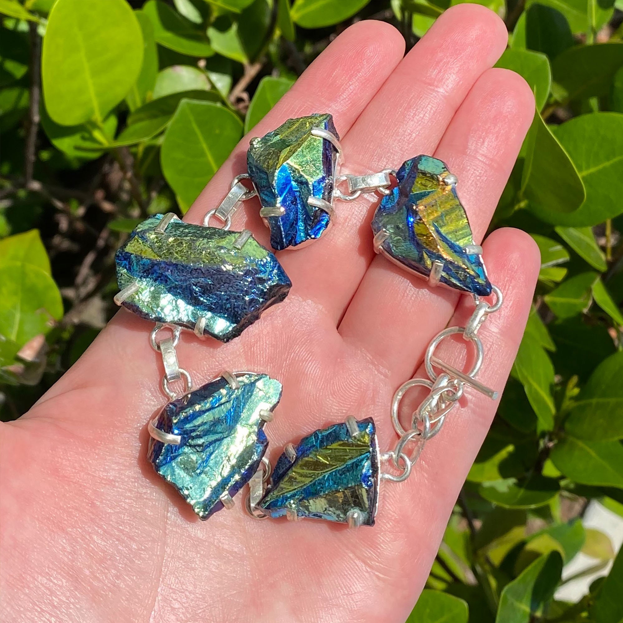 5pcs Solar Quartz Druzy Gemstone Pendant Lot - Silver Plated 925, Handmade India