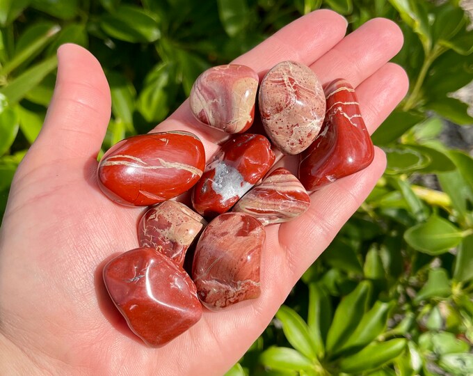 ONE Large Natural Red Jasper Tumbled Stone Premium Quality A Grade Crystal