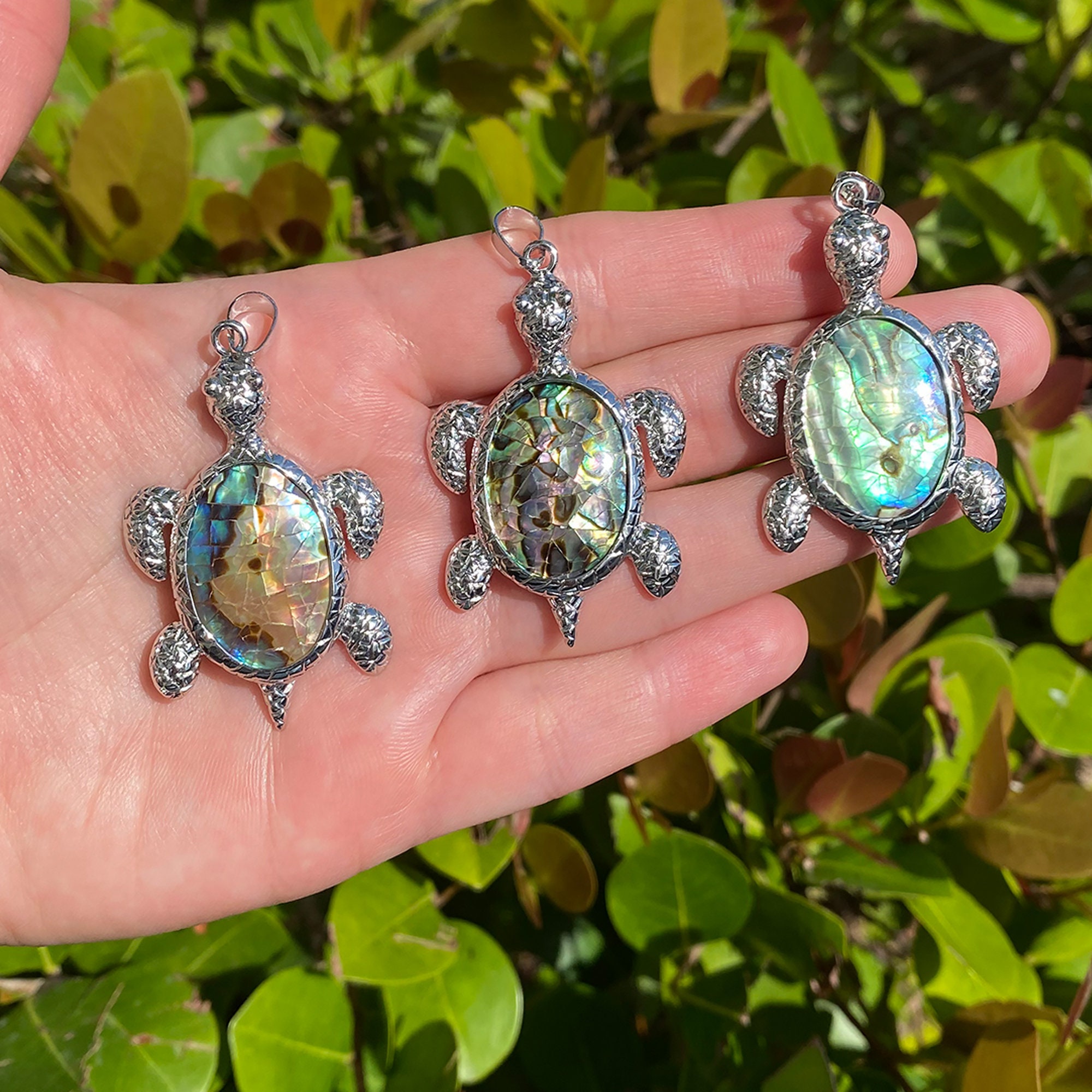 Natural Abalone Shell Flower Pendant Necklace – Silver Plated Copper, Multi-Color Gemstone Jewelry