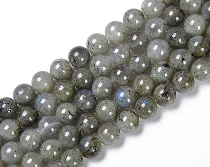 AA Grade Natural Labradorite Gemstone Round Beads | Sold by 15 Inch Strand | Size 4mm 6mm 8mm 10mm 12mm