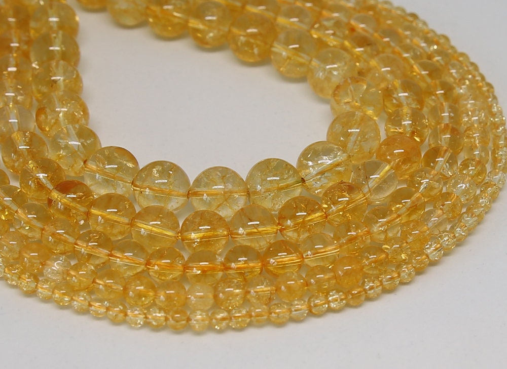Citrine Beads Grade A Round Natural Gemstone Loose Beads Sold by