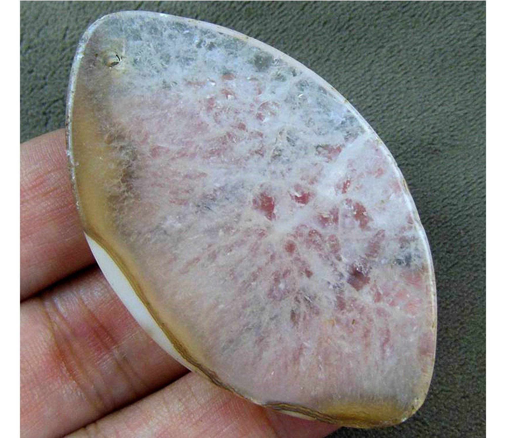 White Brown Druzy Geode Agate Horse Eye Gemstone Pendant Focal Bead 60x36x8mm V76182