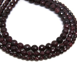 Red Garnet Beads Faceted Round Natural Gemstone Beads Sold - Etsy