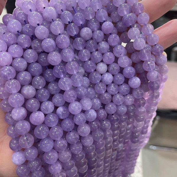 Natural Lavender Purple Amethyst Gemstone Round Beads | Grade A | Sold by 15 Inch Strand | Size 6mm 8mm 10mm