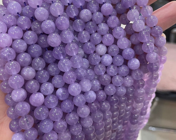 Natural Lavender Purple Amethyst Gemstone Round Beads | Grade A | Sold by 15 Inch Strand | Size 6mm 8mm 10mm