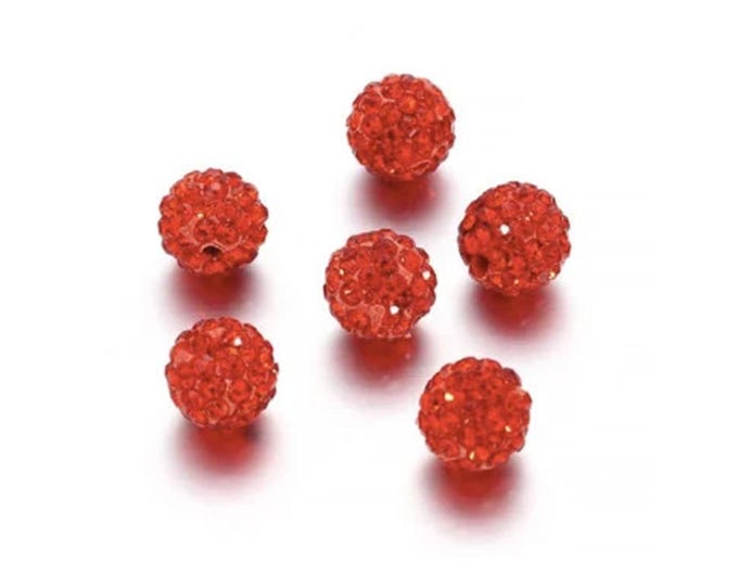 ONE 10mm Loose Shambala Pave Rhinestone Crystal Diamond Clay Pave Bead