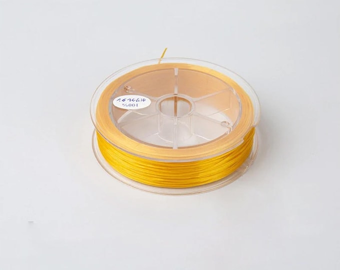 1 Spool - 0.8MM Yellow Elastic Cord / Thread 80 Meters Crystal String