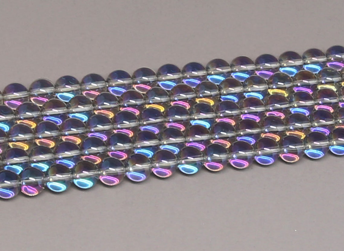 Angel Aura Quartz Beads Glossy Blue Grade A Round Etsy