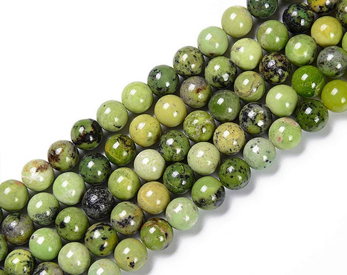 Natural Chinese Chrysoprase Gemstone Round Beads | Grade A | Sold by 15 Inch Strand | Size 6mm 8mm 10mm