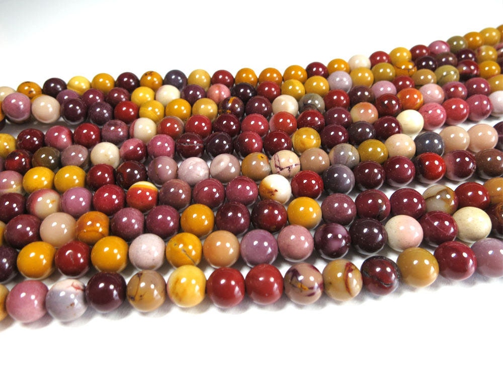Mookaite Jasper Beads Round Natural Gemstone Beads Sold by 15 Inch