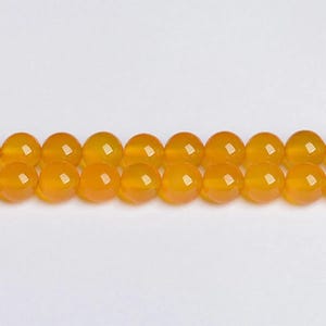 Edelsteenkralen gele agaat: ronde natuurlijke steen, streng van 15 inch