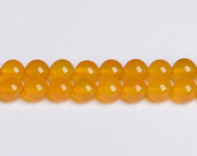Grade A Natural Yellow Agate Gemstone Round Beads | Sold by 15 Inch Strand | Size 4mm 6mm 8mm 10mm 12mm