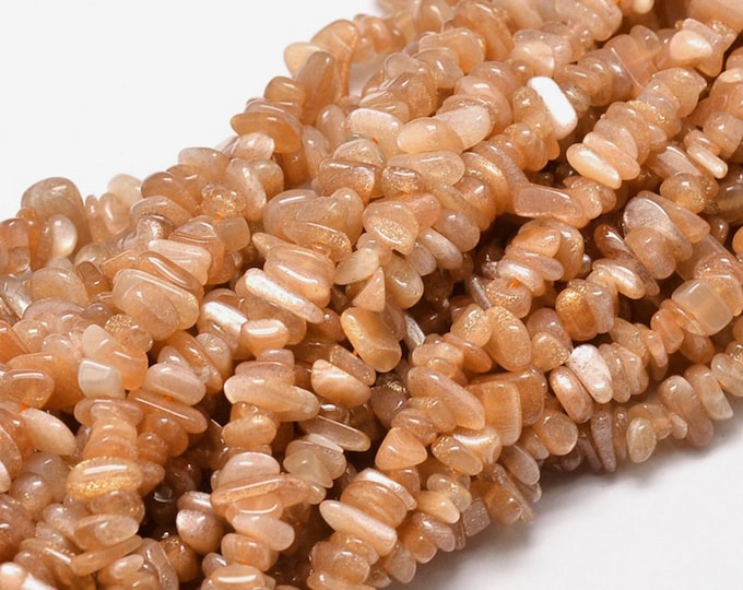 Sunstone Chips Beads | Grade A | Natural Gemstone Loose Beads | Sold by 15 Inch Strand | Size 5~14x4~10mm