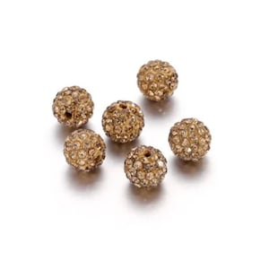 ONE 12mm Loose Shambala Pave Rhinestone Crystal Diamond Clay Pave Bead
