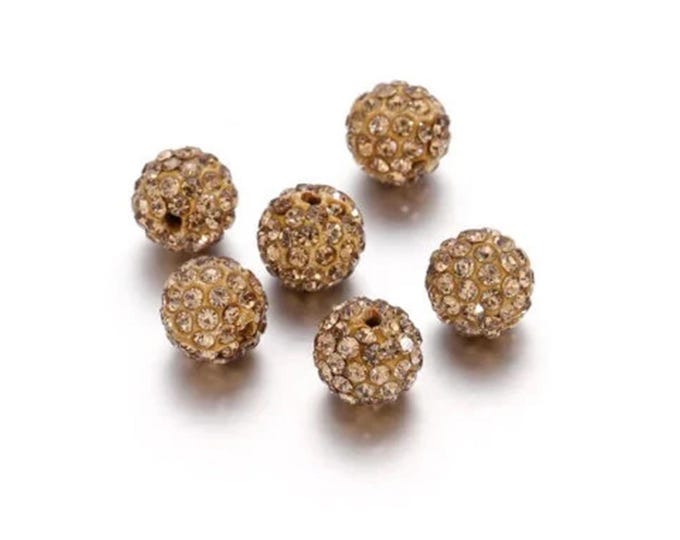 ONE 12mm Loose Shambala Pave Rhinestone Crystal Diamond Clay Pave Bead