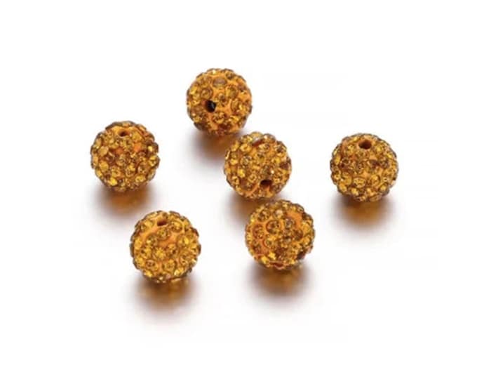 ONE 10mm Loose Shambala Pave Rhinestone Crystal Diamond Clay Pave Bead