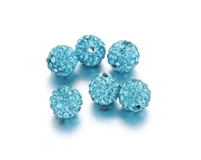 ONE 12mm Loose Shambala Pave Rhinestone Crystal Diamond Clay Pave Bead