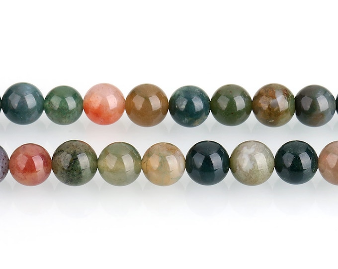 Natural Indian Agate Gemstone Round Beads | Sold by 15 Inch Strand | Size 4mm 6mm 8mm 10mm 12mm 14mm