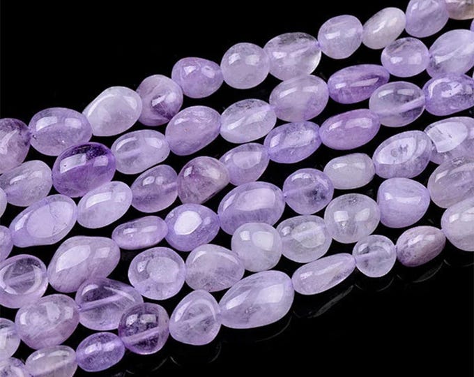 AA Grade Natural Lavender Cape Amethyst Gemstone Nuggets Beads | Sold by 15 inch Strand | Size 6-8mm | Hole 0.8-1mm