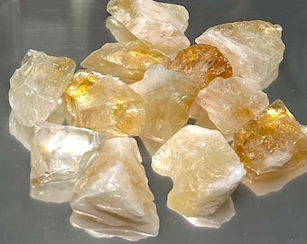 Raw Citrine Stones: Choose 4 Oz, 8 Oz or 1 lb Bulk Lot Grade A Rough Citrine Crystals