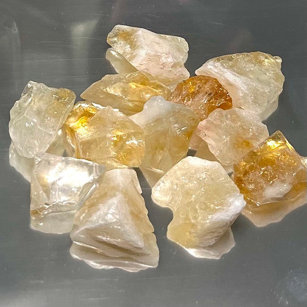 Raw Citrine Stones: Choose 4 Oz, 8 Oz or 1 lb Bulk Lot Grade A Rough Citrine Crystals