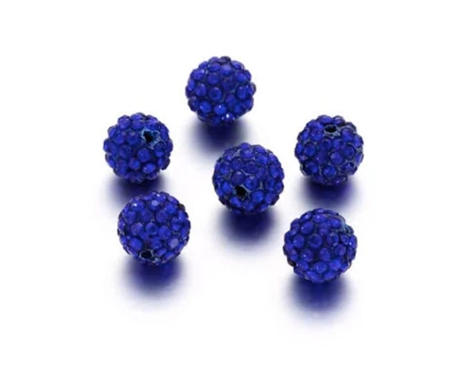 ONE 12mm Loose Shambala Pave Rhinestone Crystal Diamond Clay Pave Bead