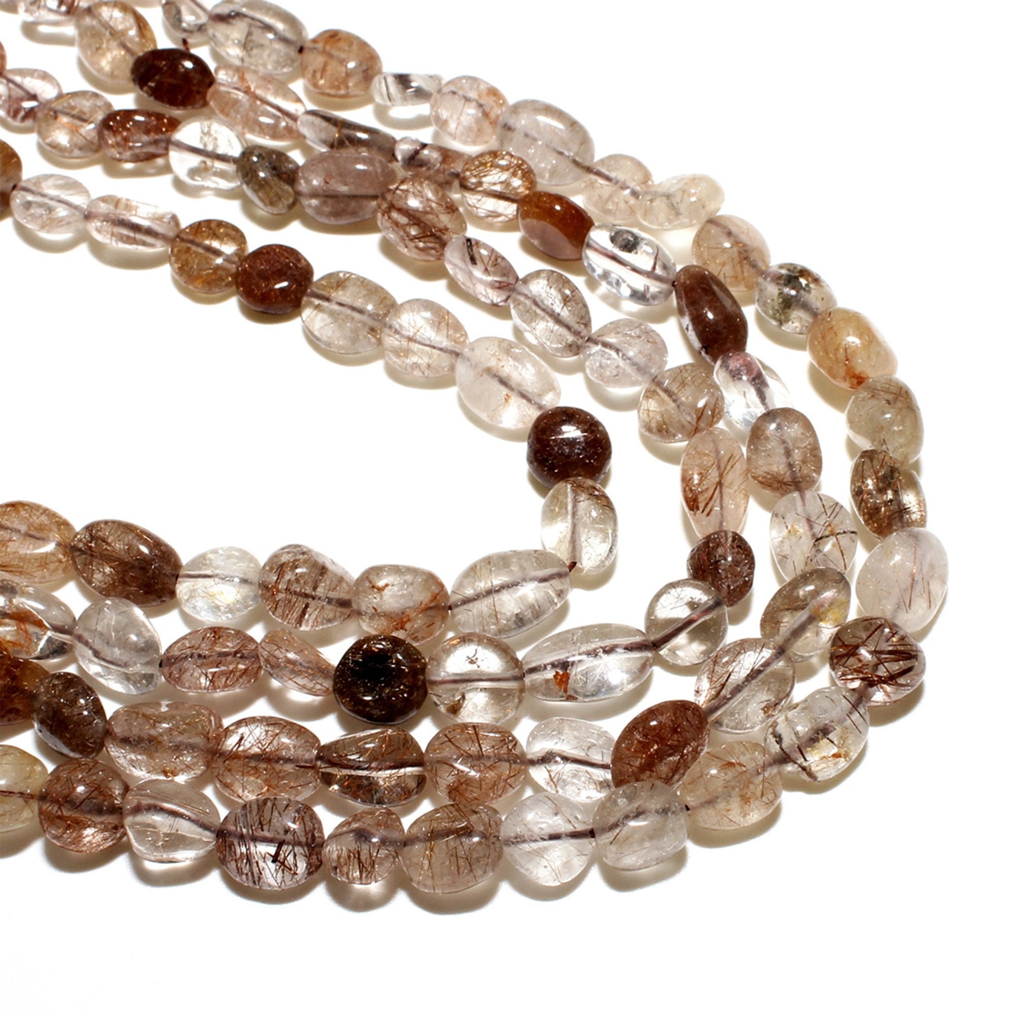 GEM-inside AAA Natural Brown Smoky Quartz Round Beads – 8mm, 15" Strand For Jewelry Making